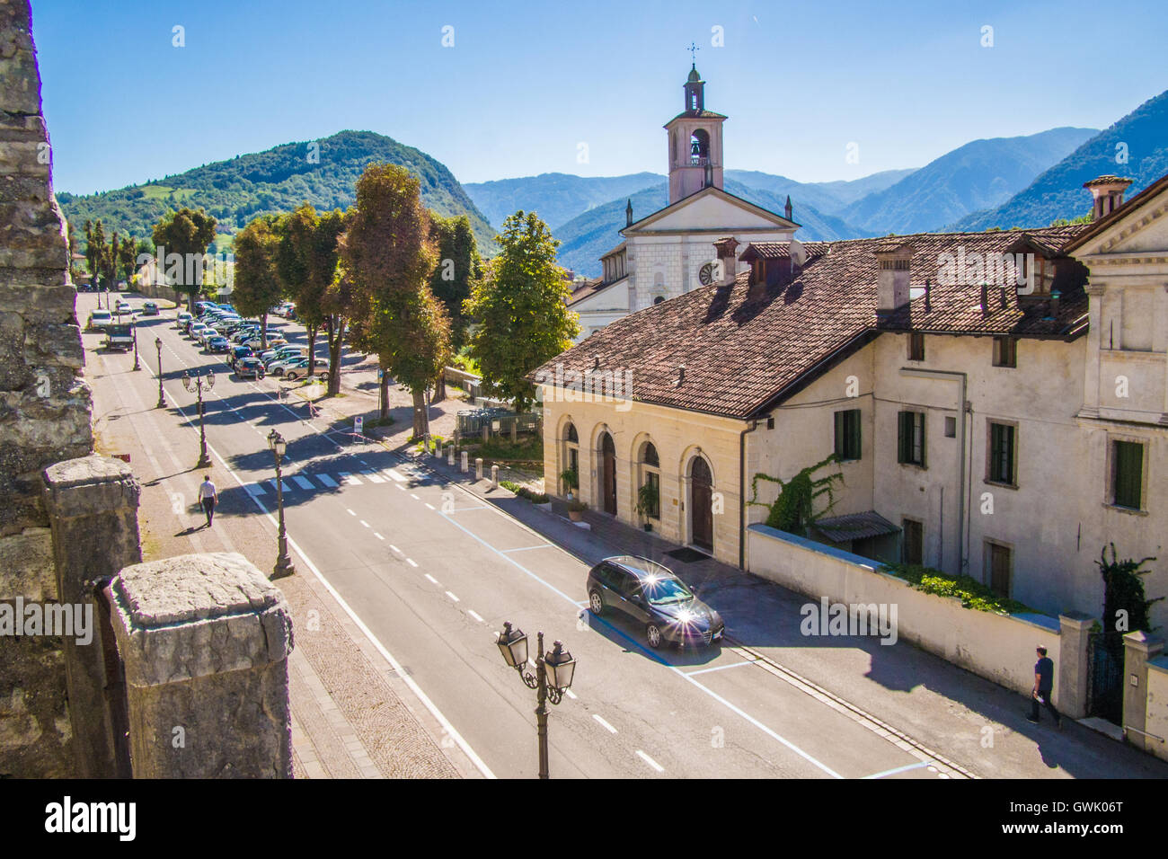 Feltre, einer Stadt im Dolomiti Bellunesi Nationalpark, Provinz Belluno, Region Venetien, Italien. Stockfoto