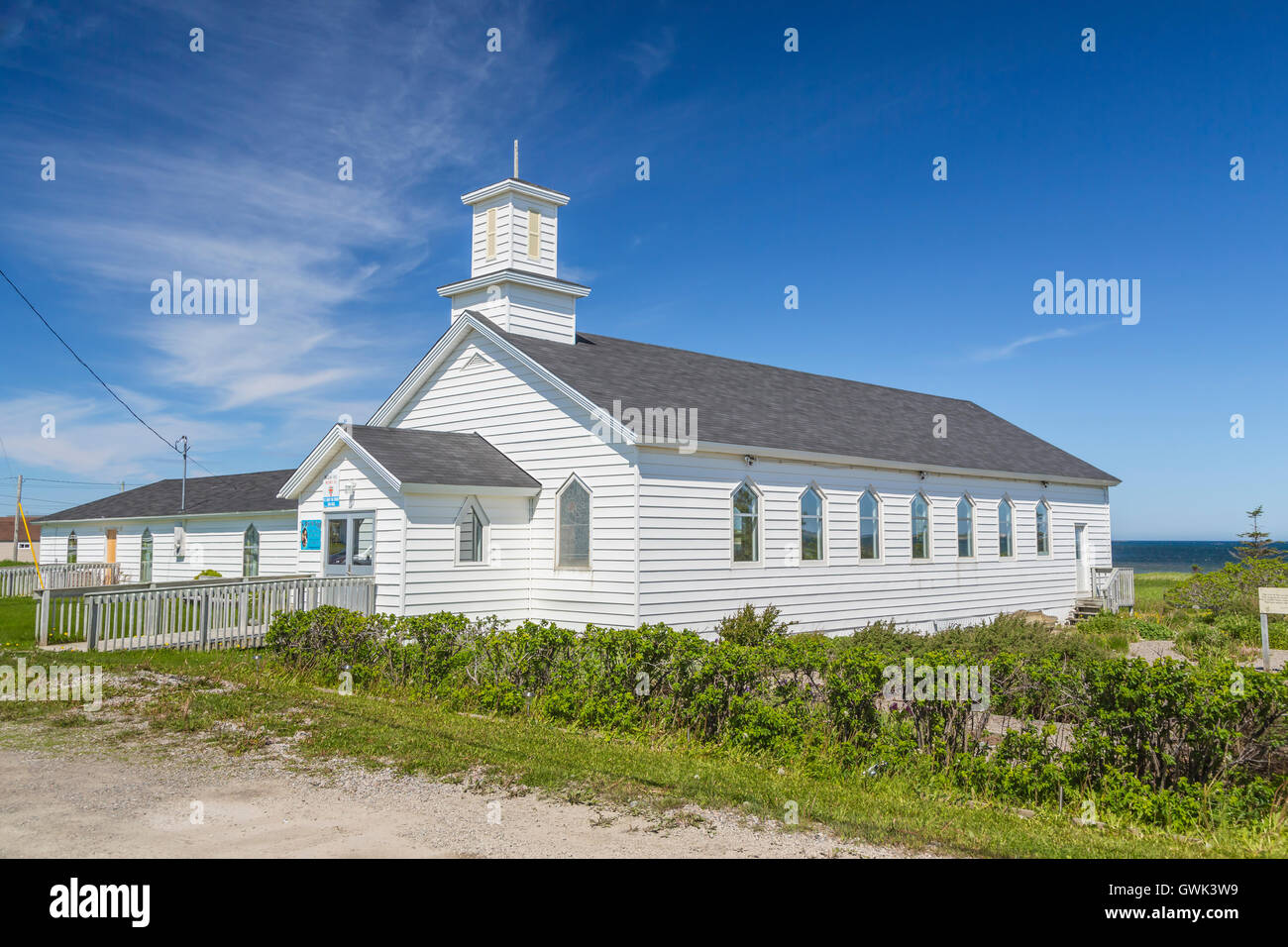 Die St. Maria der Jungfrau anglikanische Kirche von Kuh-Kopf, Neufundland und Labrador, Kanada. Stockfoto
