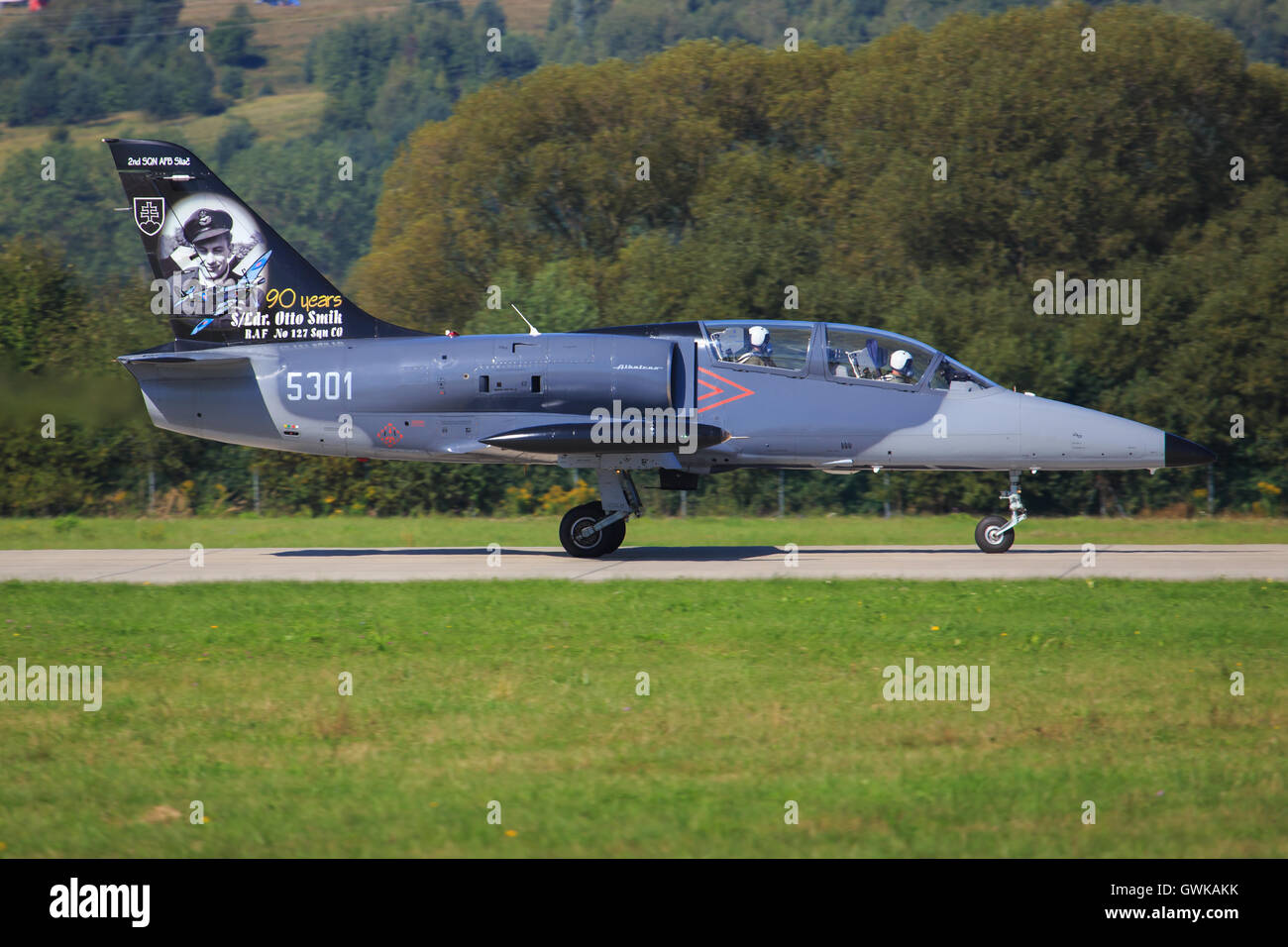 ZELTWEG, Steiermark, Österreich - 2. September 2016: Aero L-159 Alca bei Airpower 2016 in Zeltweg, Österreich Stockfoto