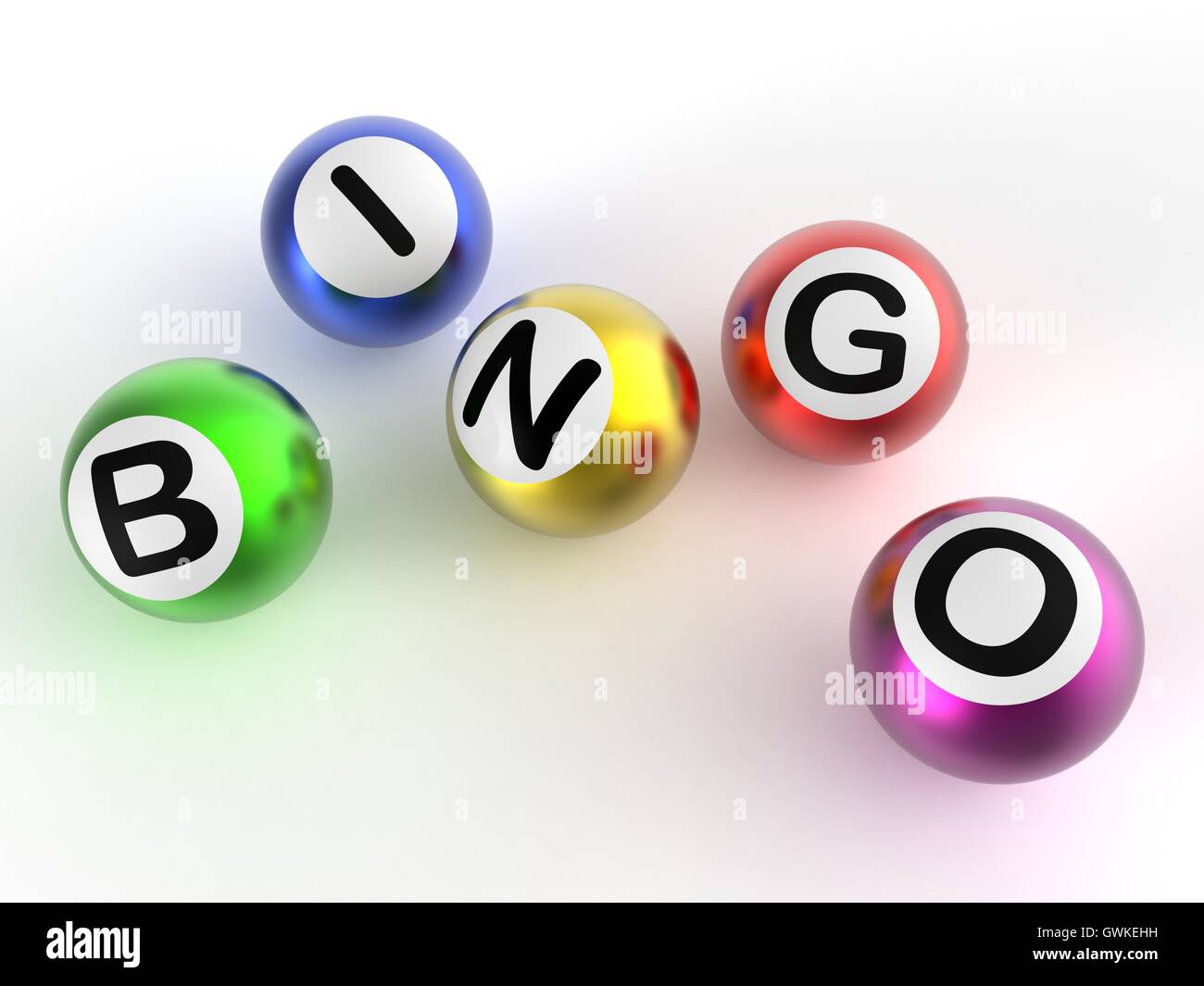 Bingo Kugeln Shows Glück im Lotto Stockfoto