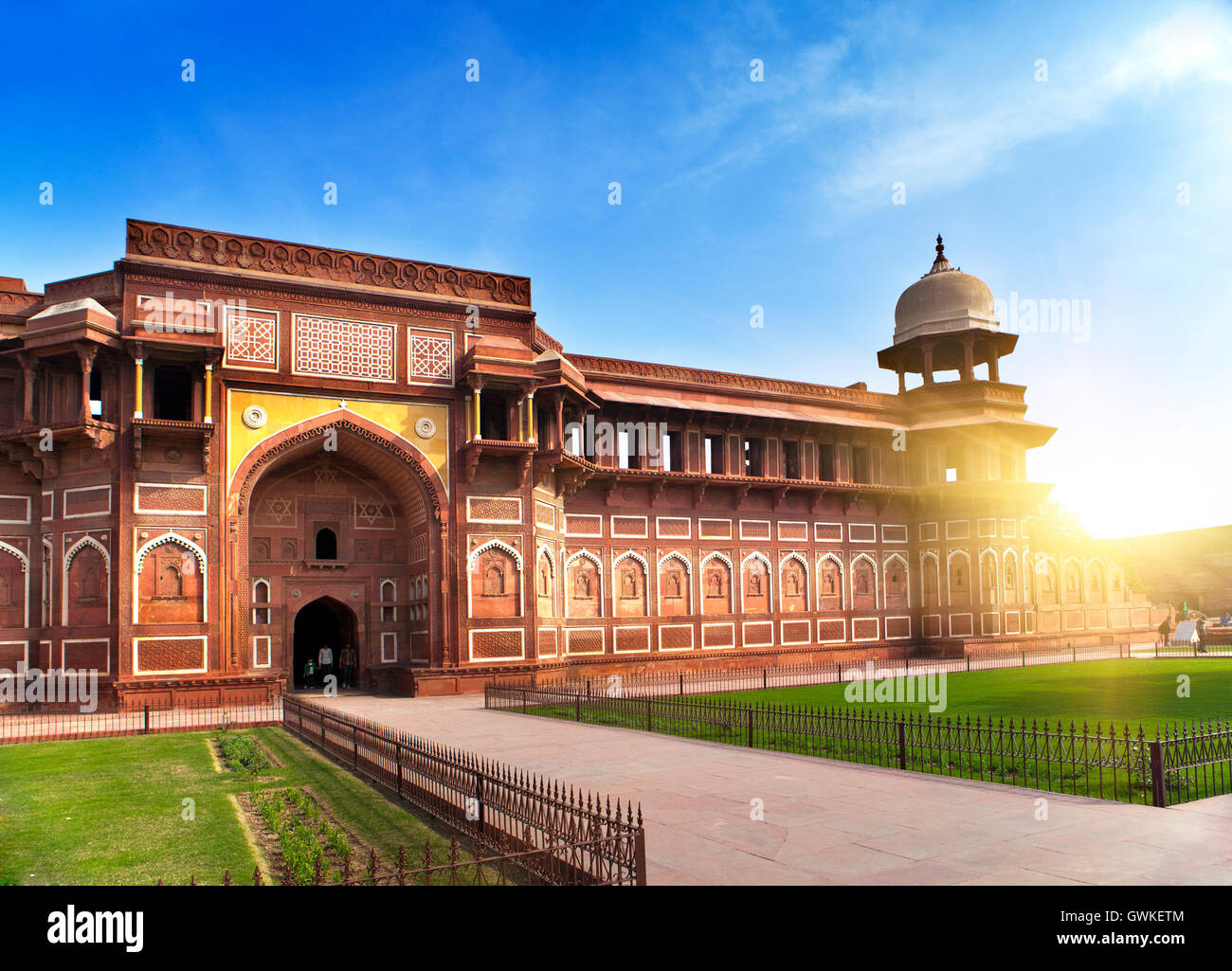 Indien. Agra. Roten Fort. Stockfoto