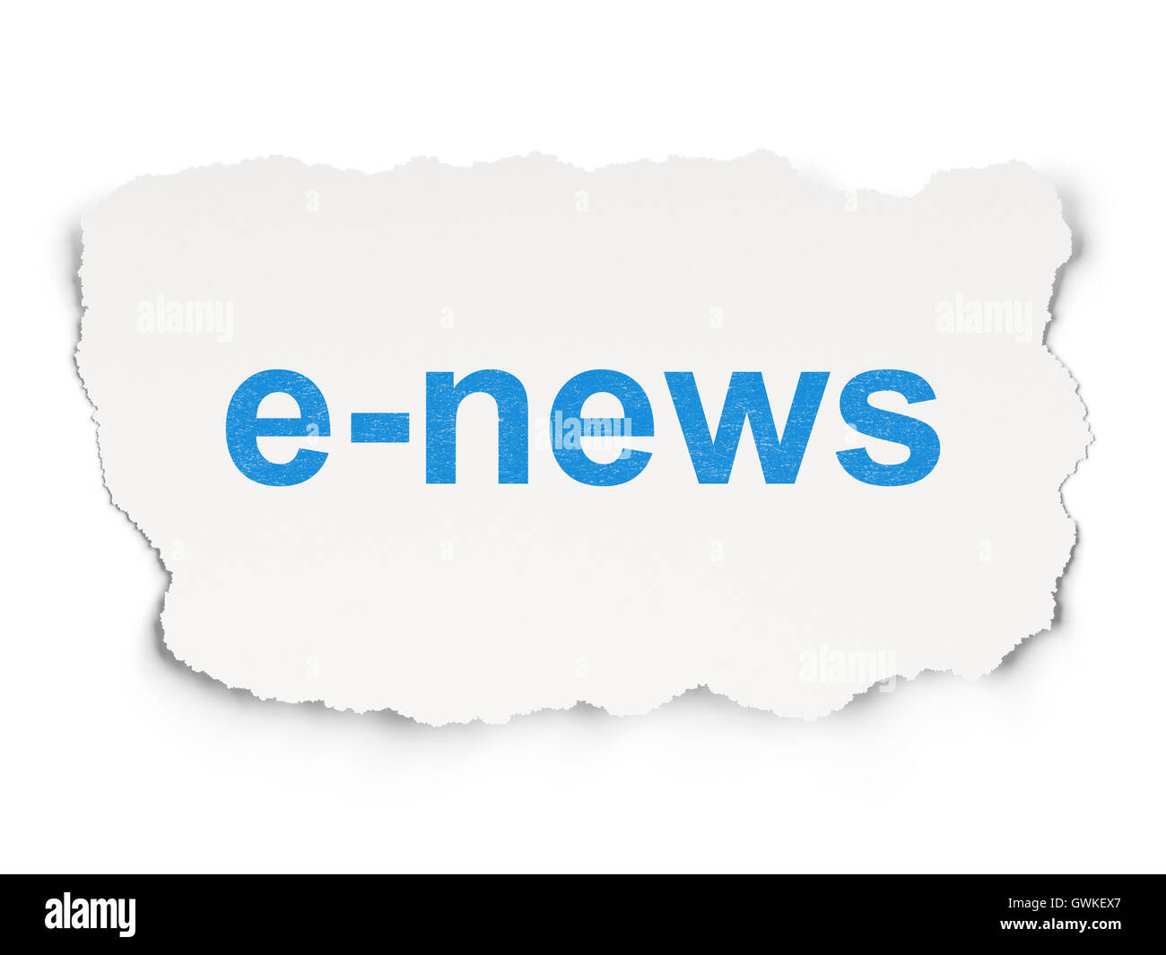 Aktuelles Konzept: E-News auf Papierhintergrund Stockfoto