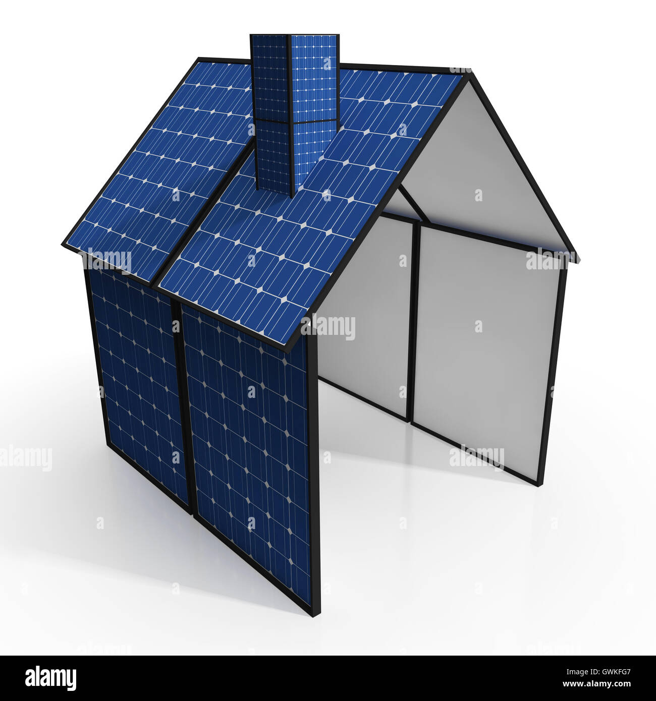 Solar-Panel-Haus zeigt erneuerbaren Energien Stockfoto