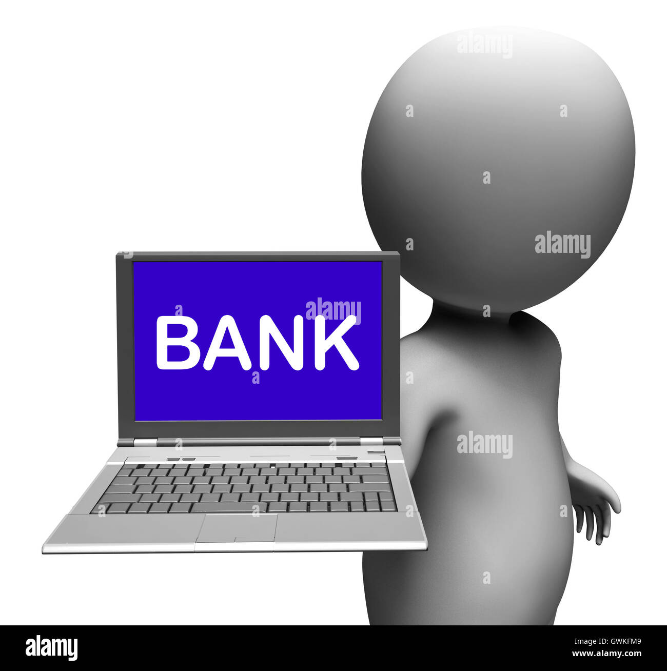 Bank-Laptop zeigt Internet-Zahlungen oder elektronischen Online-Banking Stockfoto