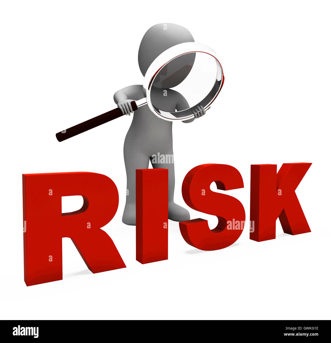 Riskante Charakter zeigt gefährliche Gefahr oder ein Risiko Stockfoto