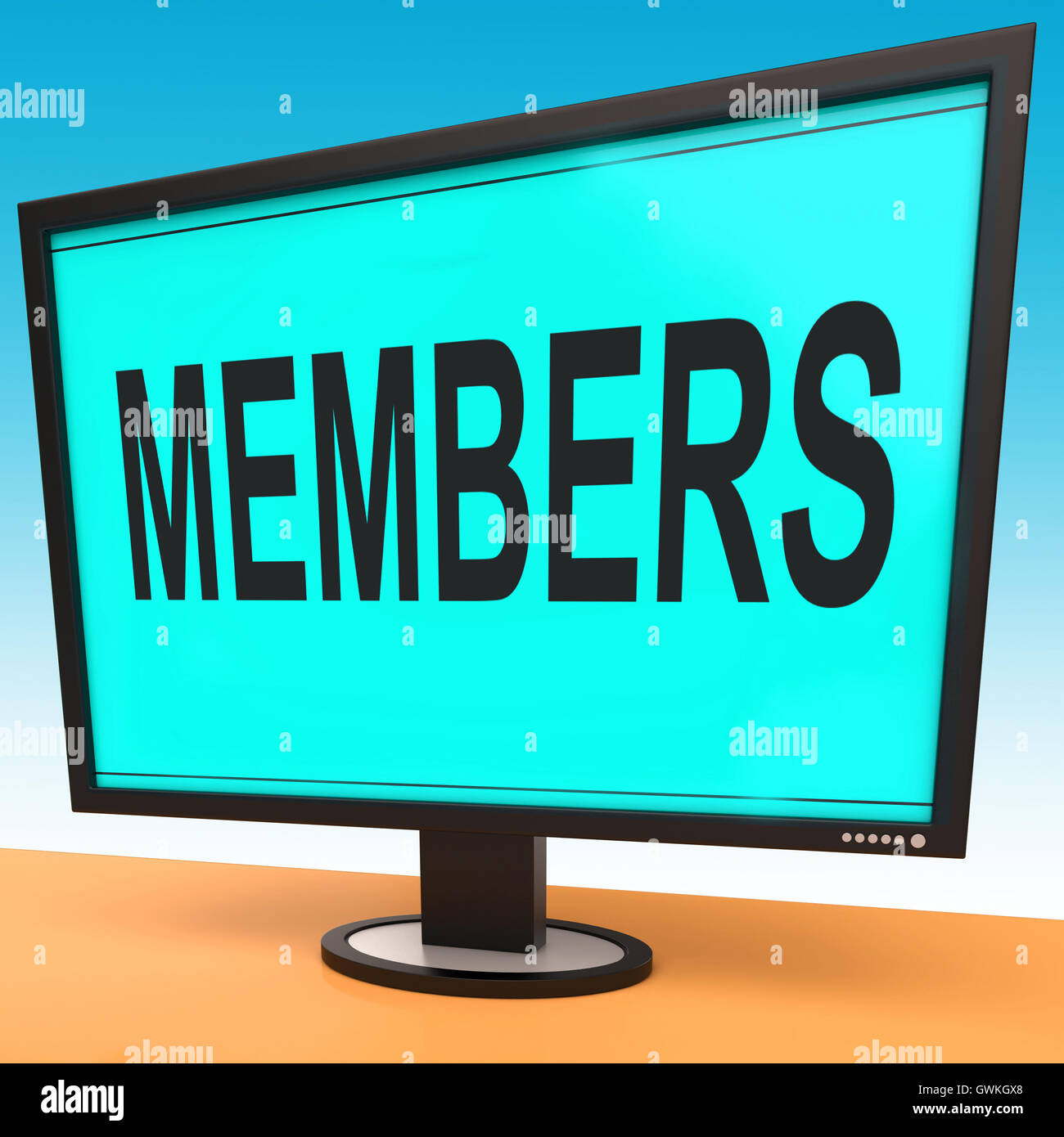 Mitglieder Online zeigt Mitgliedschaft Anmeldung und Web abonnieren Stockfoto