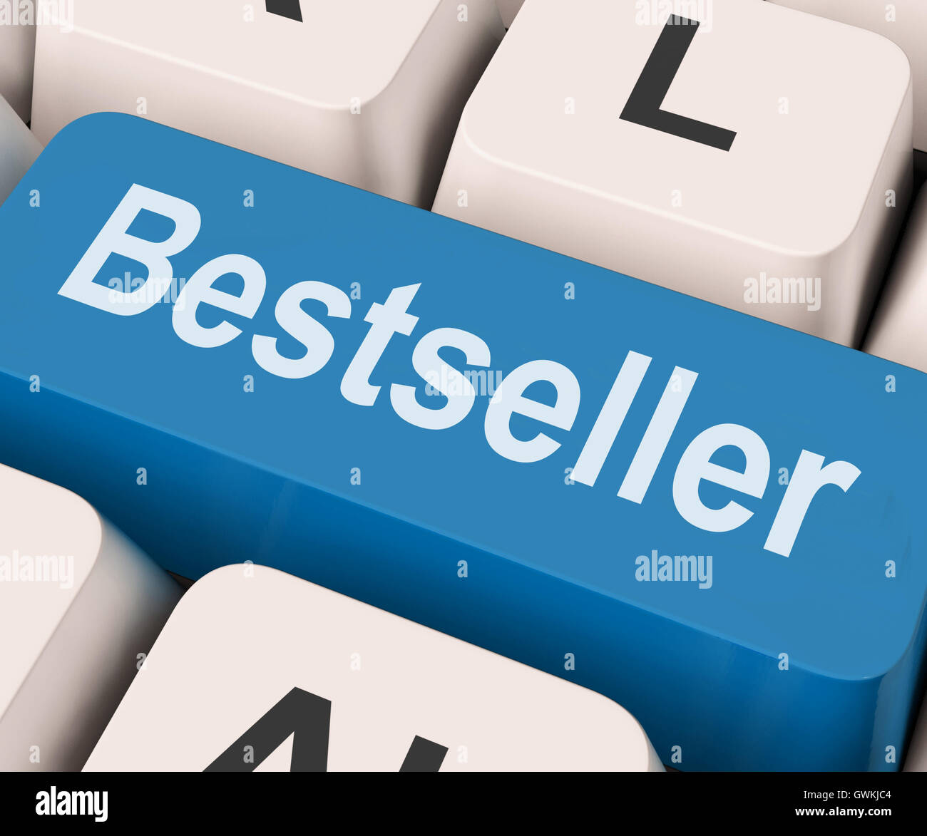Bestseller-Taste zeigt Bestseller oder bewertet Stockfoto