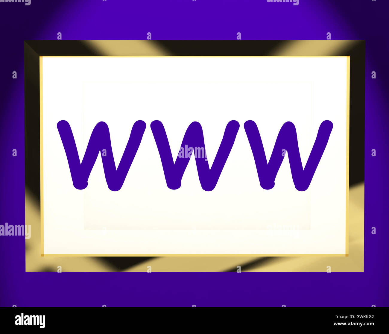 Www auf dem Bildschirm zeigt Website Internet Web oder Net Stockfoto