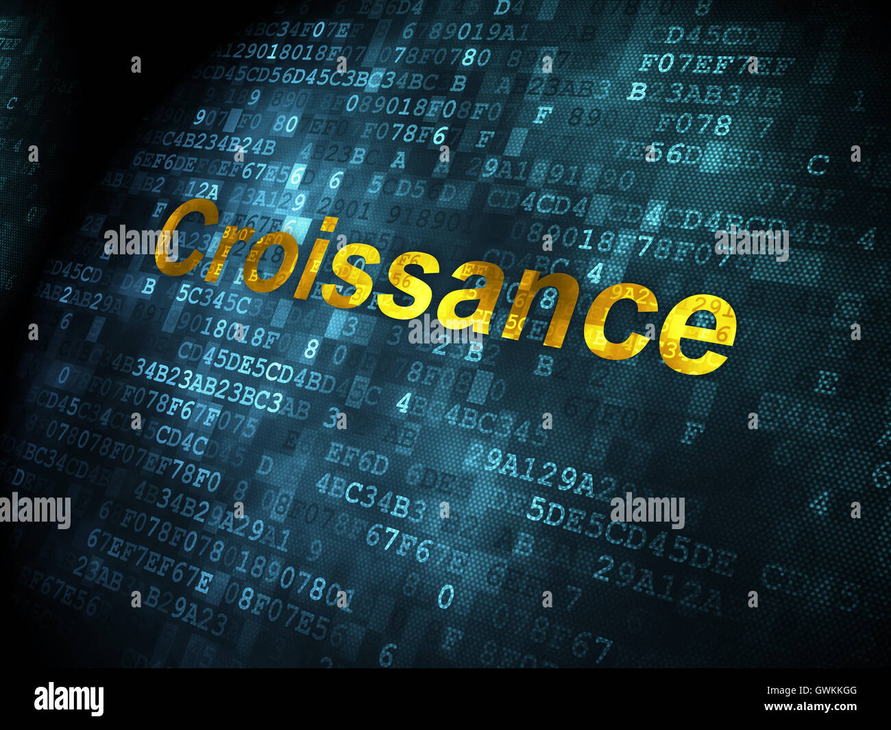 Business-Konzept: Croissance(french) auf digitale Hintergrund Stockfoto