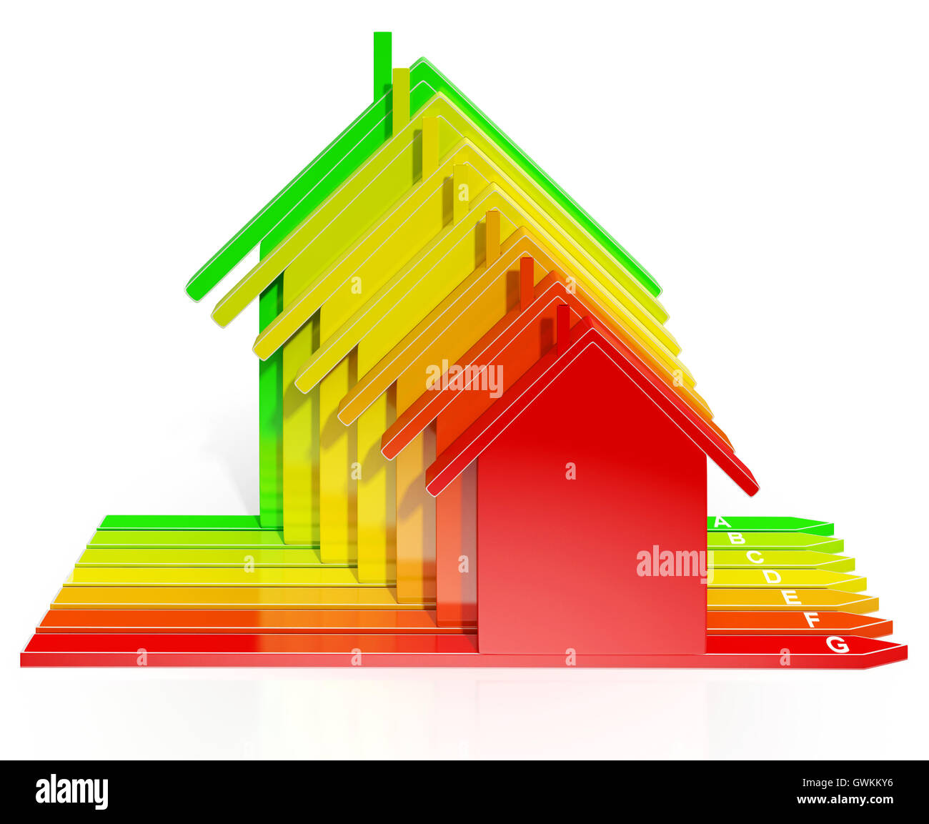 Energie Effizienz-Rating-Häuser Show Eco Haus Stockfoto