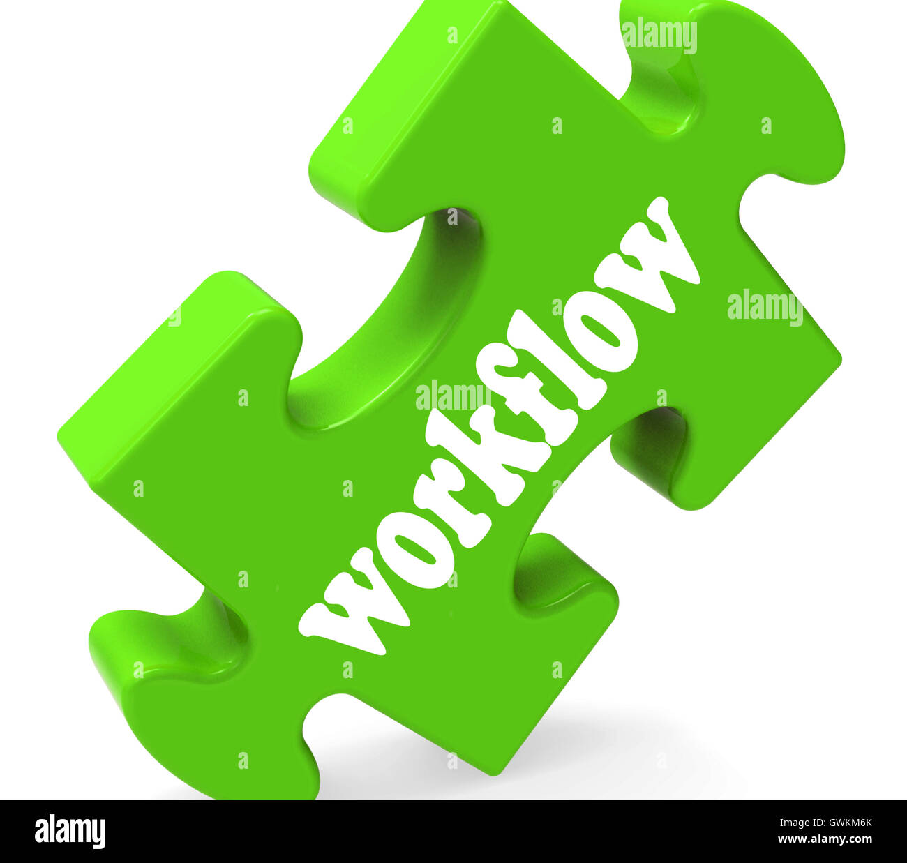 Workflow-Puzzle zeigt Struktur fließen oder Verfahren Stockfoto