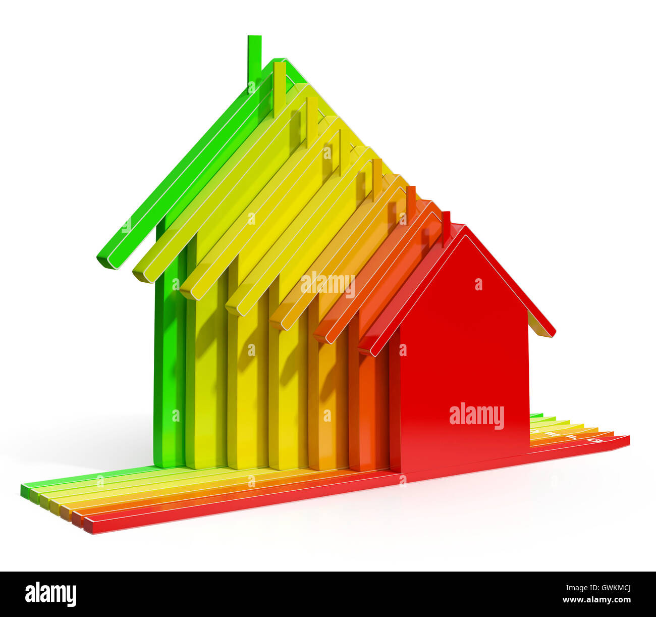 Energie Effizienz-Rating-Häuser zeigen Eco Haus Stockfoto