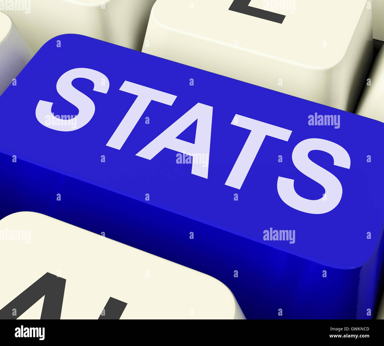 Statistik-Taste zeigt Statistiken Bericht oder Analyse Stockfoto