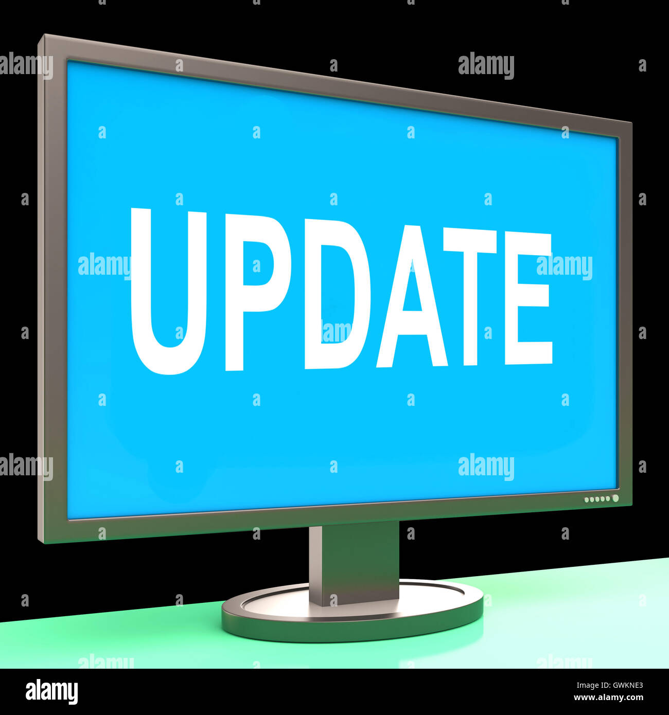 Update-Bildschirm bedeutet Updates geändert oder Upgrade Stockfoto