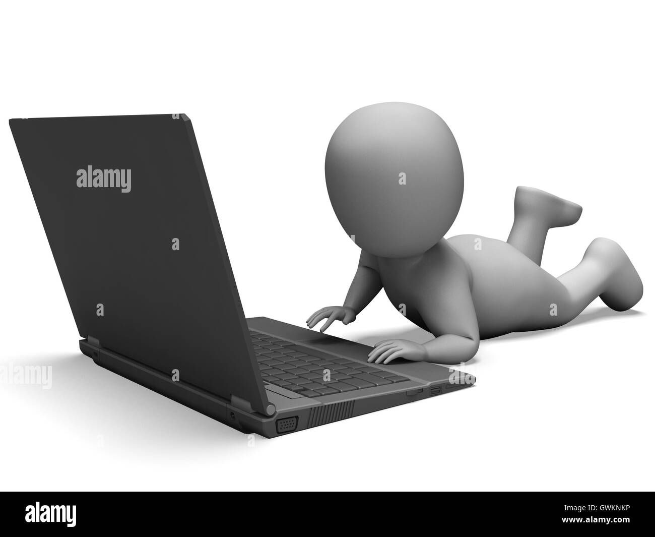 Laptop-Computer zeigt Surfen Web Online Stockfoto