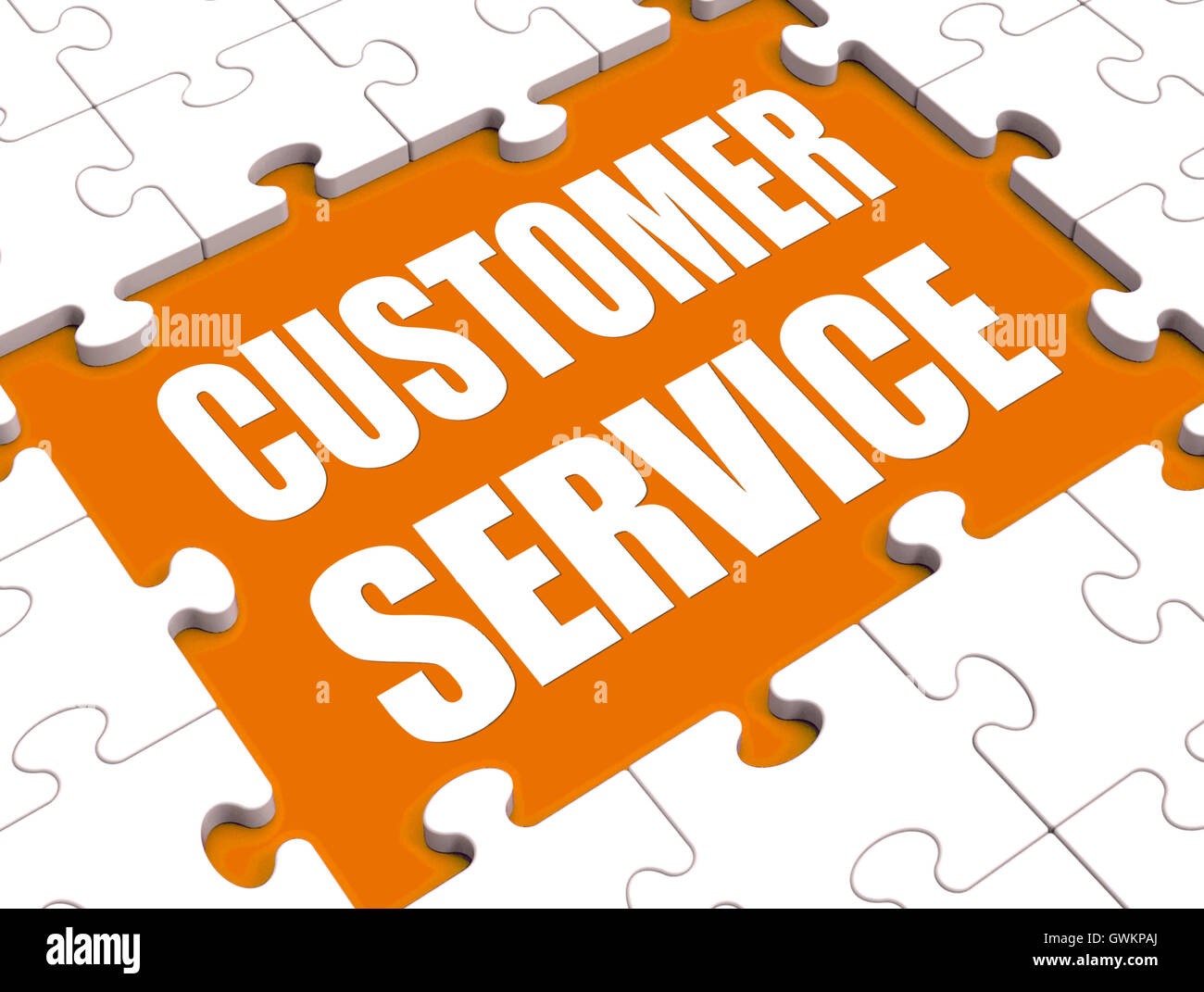 Kunden-Service-Puzzle zeigt Consumer Support und Helpdesk Stockfoto