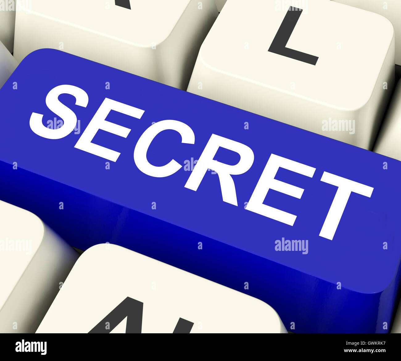 Geheimer Schlüssel bedeutet, vertrauliche oder diskret Stockfoto