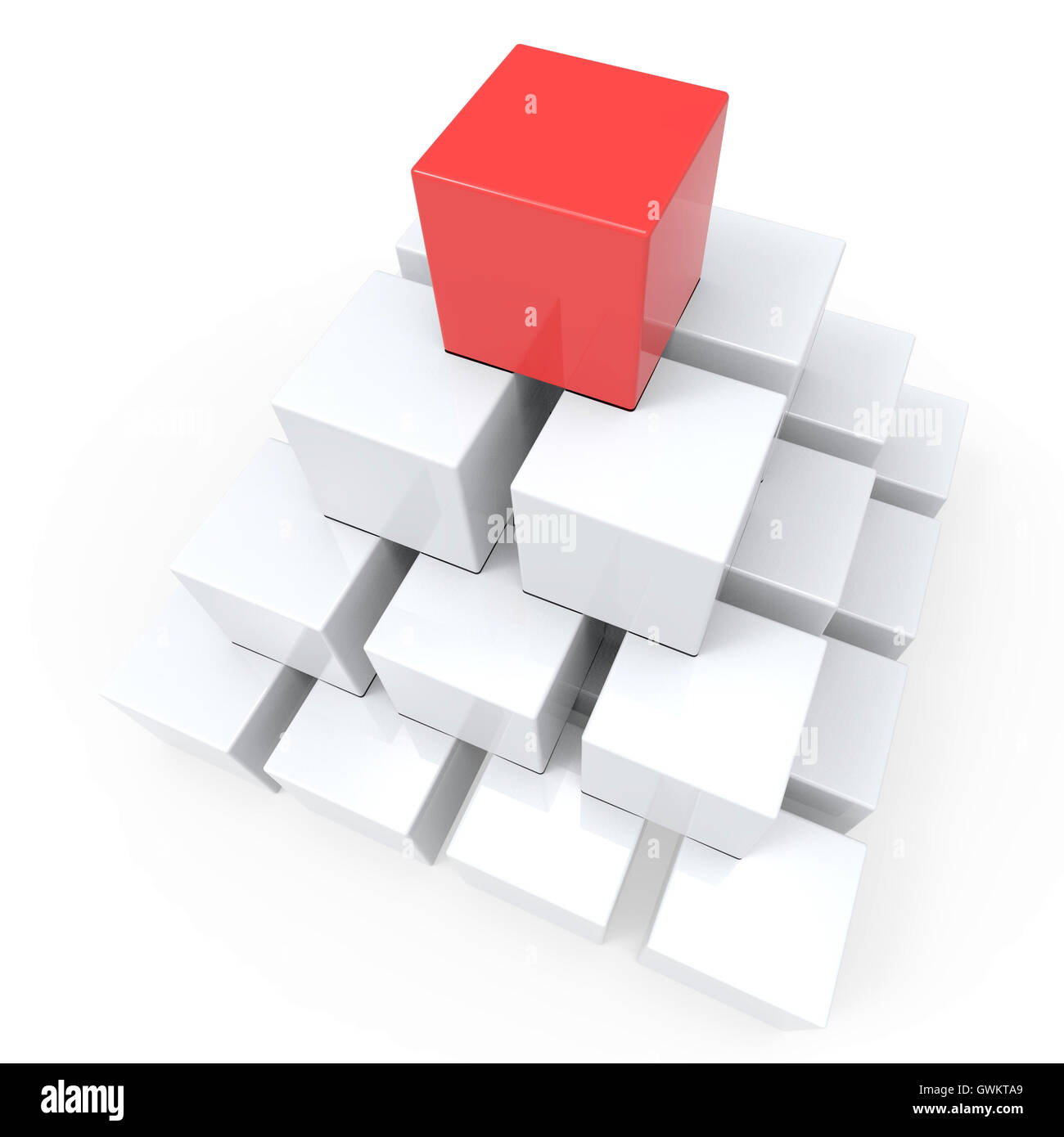 Spitze der Pyramide zeigen Hierarchie oder Führer Stockfoto