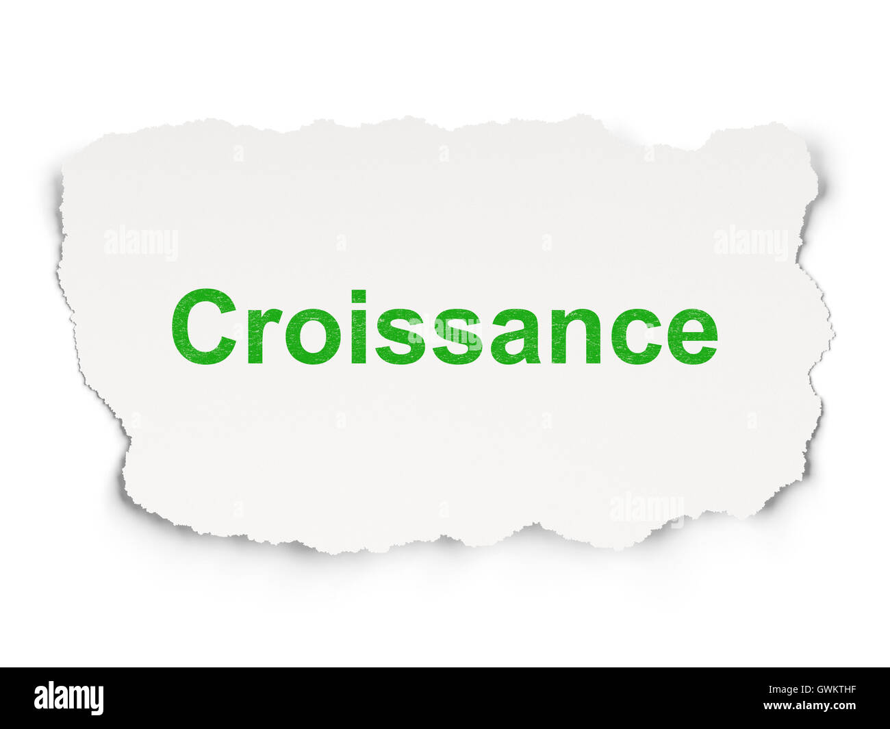 Business-Konzept: Croissance(french) auf Papierhintergrund Stockfoto
