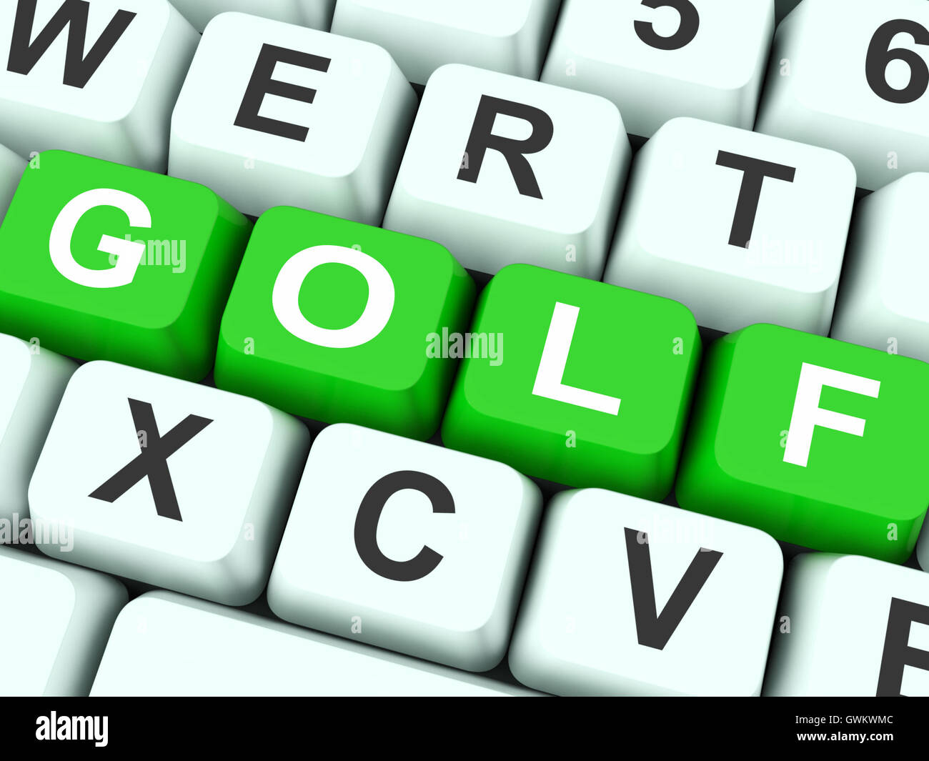 Golf-Tasten Show Golfen oder Golfer Stockfoto