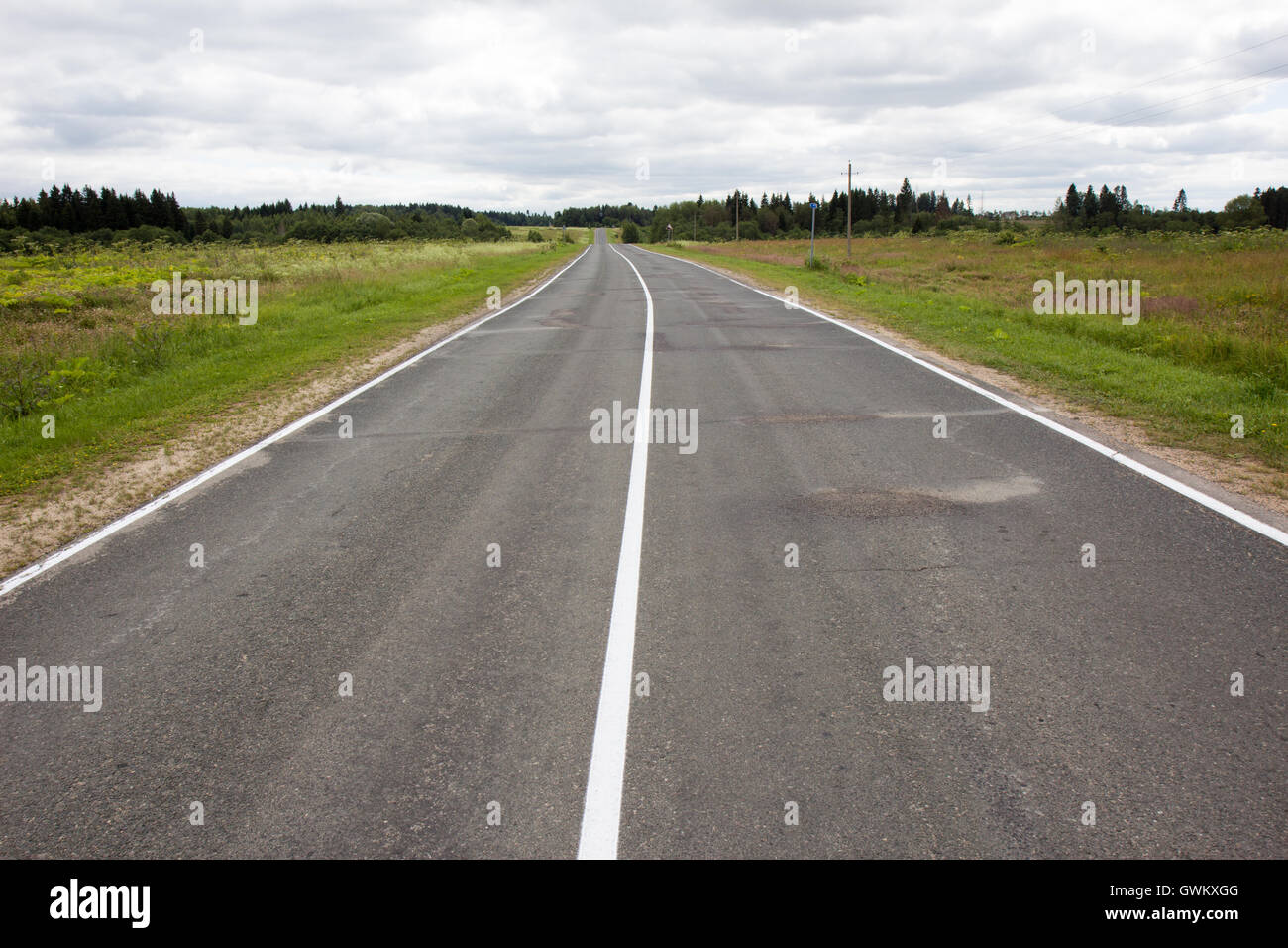 Leere Asphalt Straße Perspektive Stockfoto