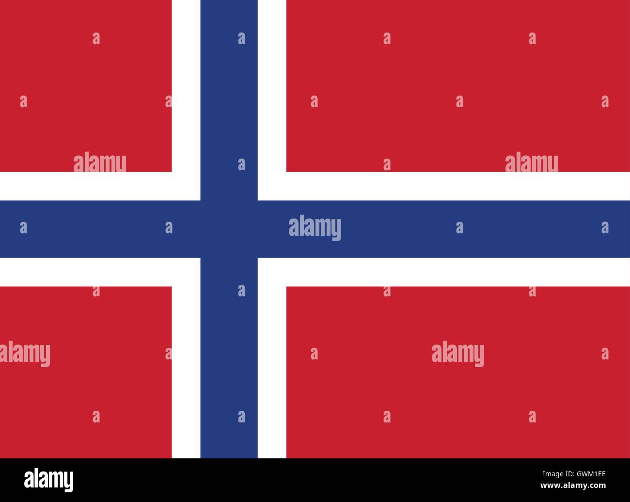 Norwegen Flagge, genaue Vektor-Illustration, offiziellen Farben, richtige Verhältnis. Stock Vektor