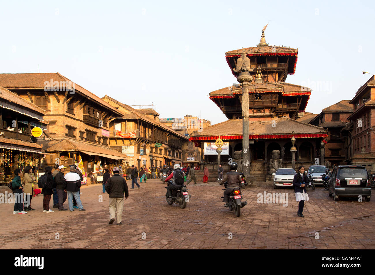 Marktplatz für Bhaktapur und Tempel Stockfoto