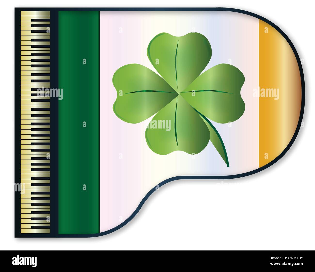 Die irische Flagge in einem traditionellen schwarzen Flügel gesetzt Stock Vektor