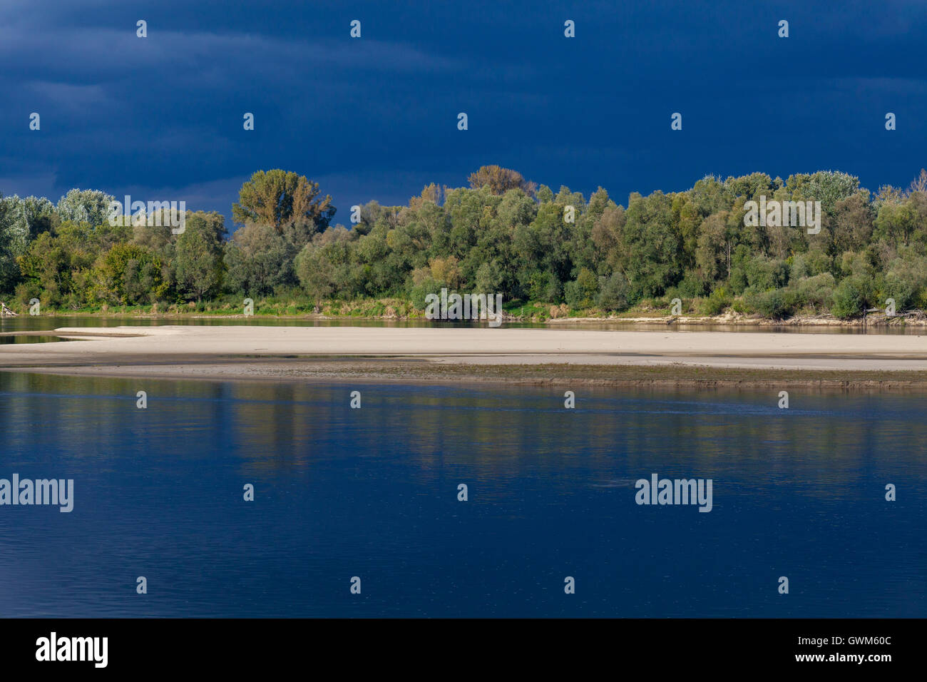 Weichsel in Mittelpolen, Masowien, Polen. Stockfoto