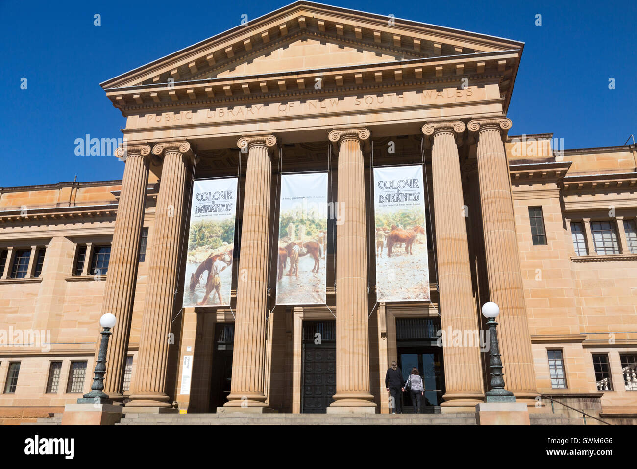 Öffentliche Staatsbibliothek von New South Wales in Macquarie Strfeet Sydney verweisen, es ist Australiens älteste Bibliothek Stockfoto