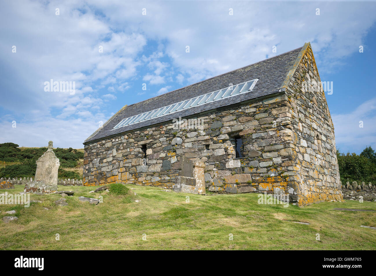 12. Jahrhundert Keills Kapelle des St. Charmaig Stockfoto