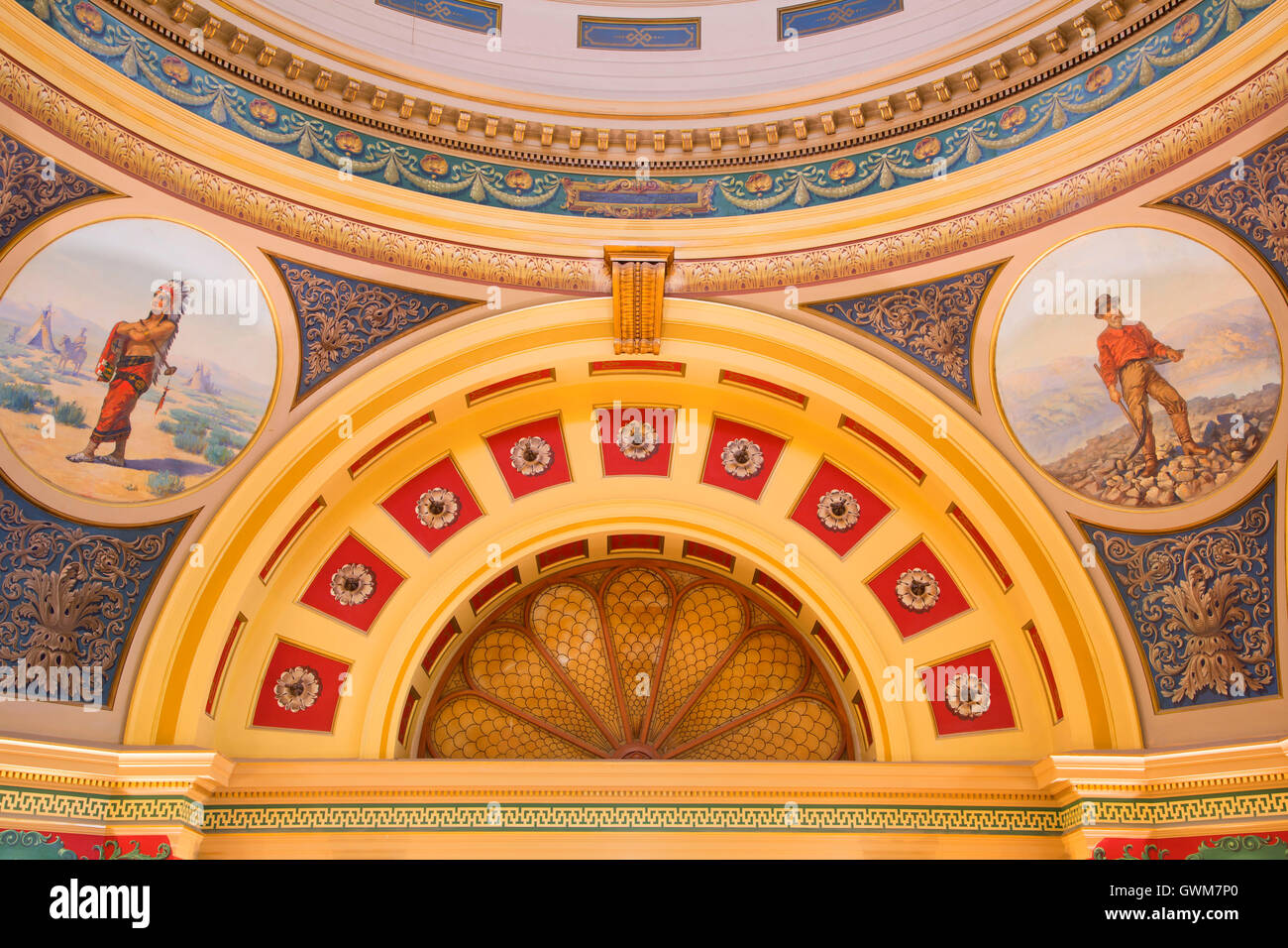 Rotunde mit Rondelle, Montana State Capitol, Helena, Montana Stockfoto