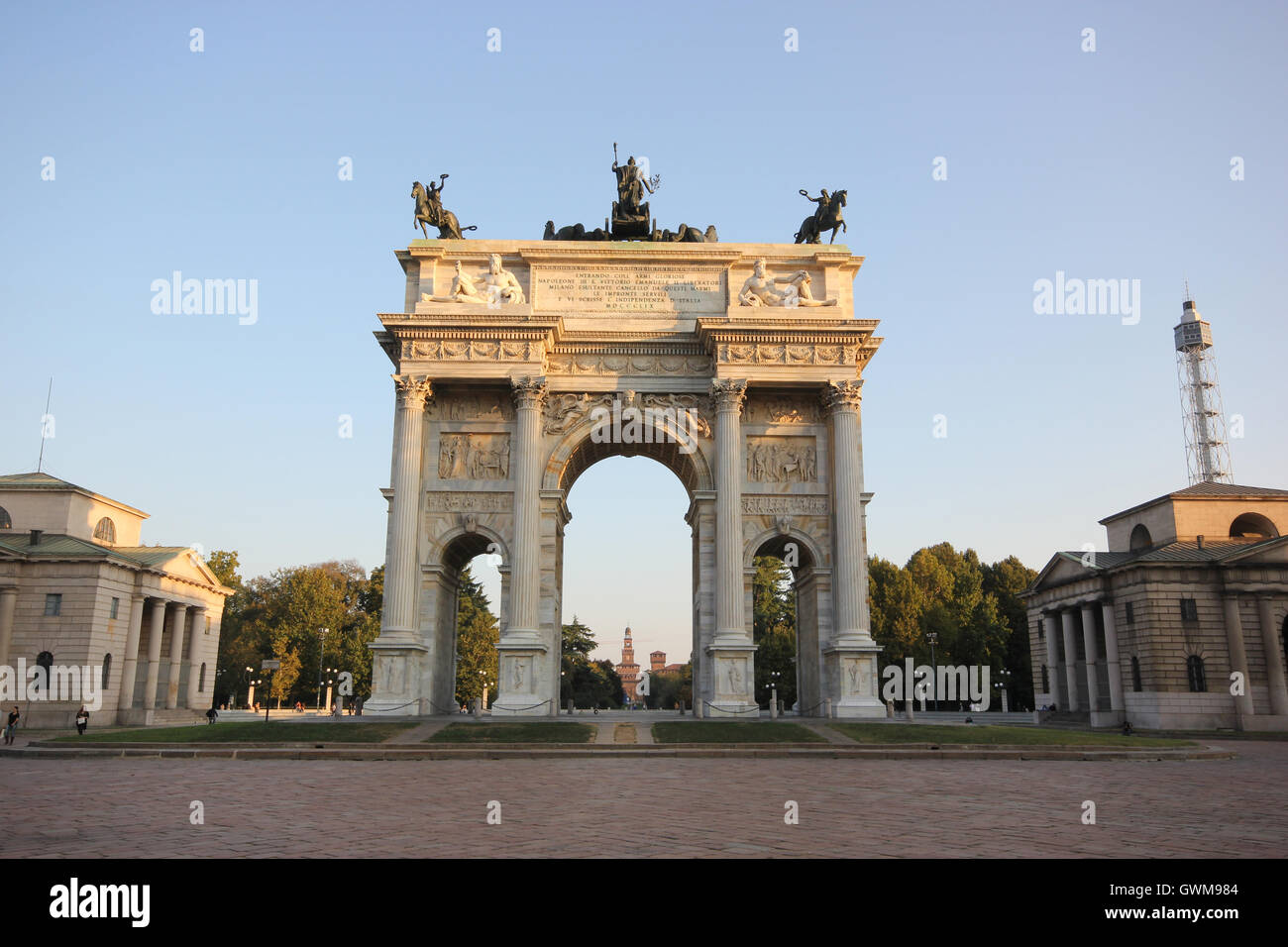 Arco della Pace, Mailand, Italien, Denkmäler und historischen Stätten, Sehenswürdigkeiten, Tourismus Stockfoto
