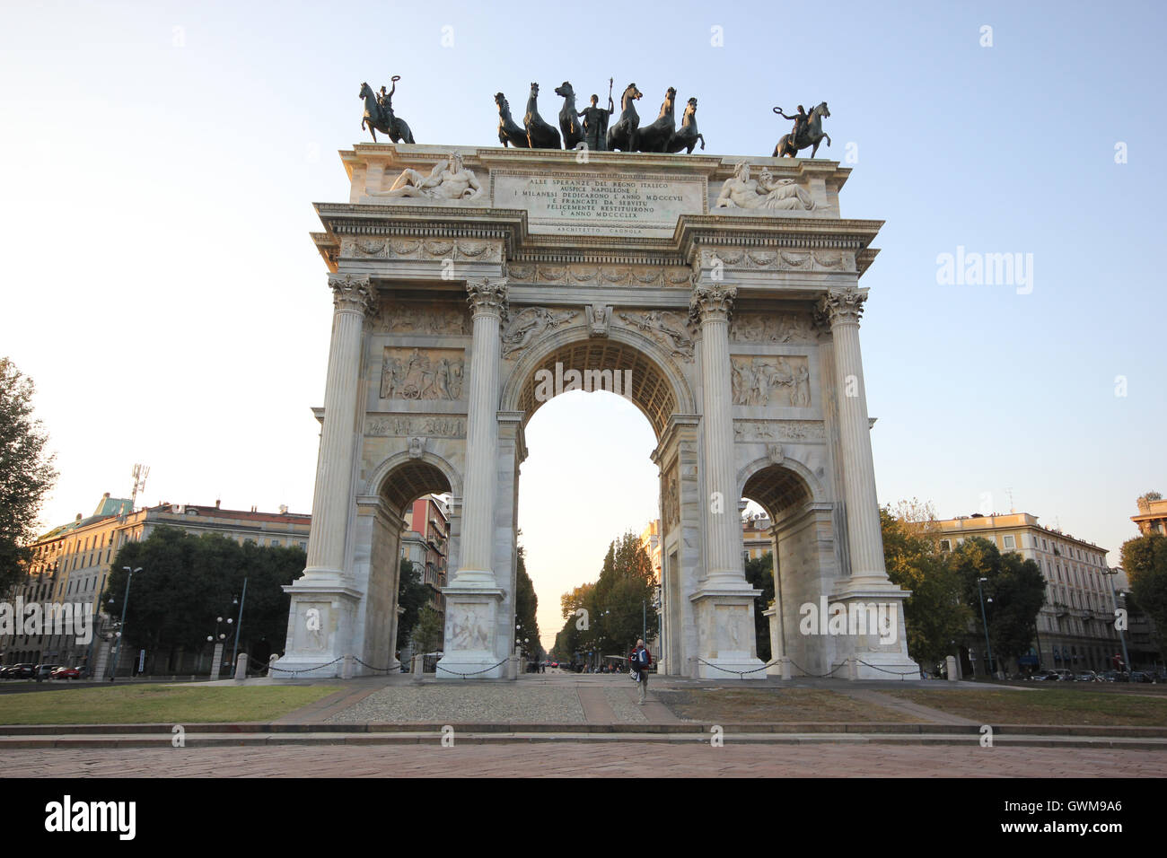 Arco della Pace, Mailand, Italien, Denkmäler und historischen Stätten, Sehenswürdigkeiten, Tourismus Stockfoto