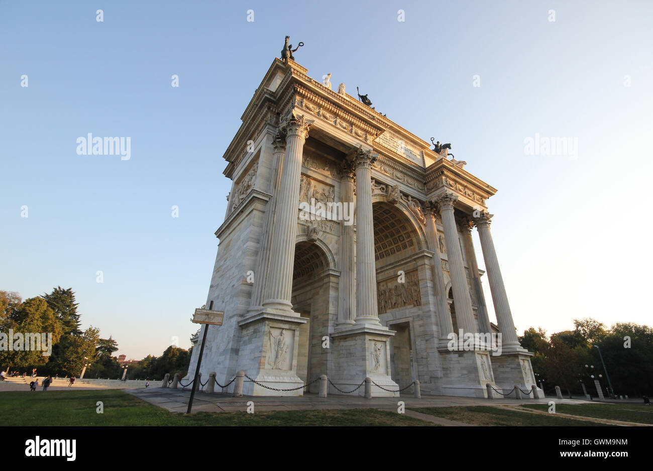 Arco della Pace, Bogen des Friedens, Mailand, Italien, Denkmäler und historischen Stätten, Sehenswürdigkeiten, Tourismus Stockfoto