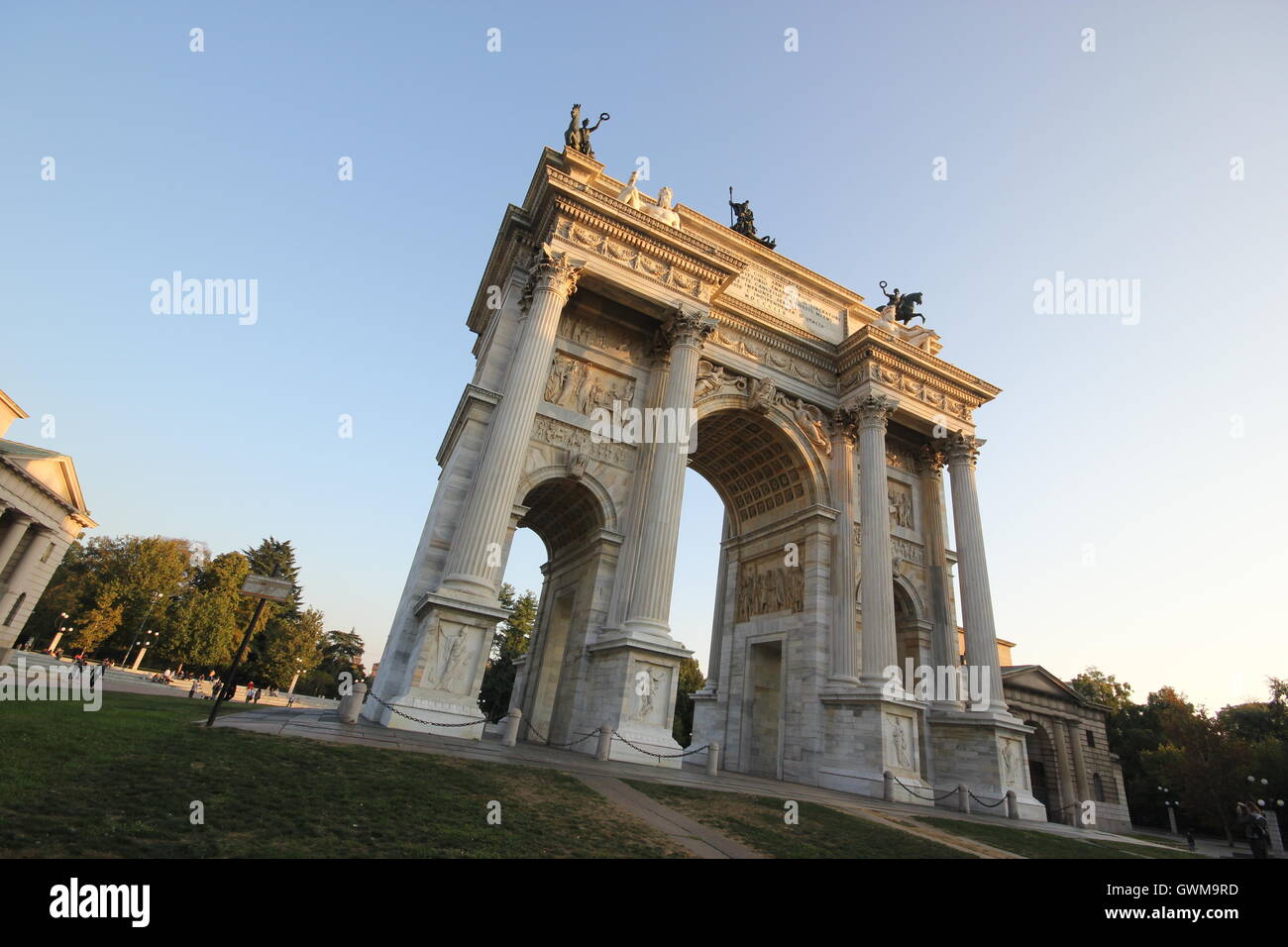 Arco della Pace, Bogen des Friedens, Mailand, Italien, Denkmäler und historischen Stätten, Sehenswürdigkeiten, Tourismus Stockfoto