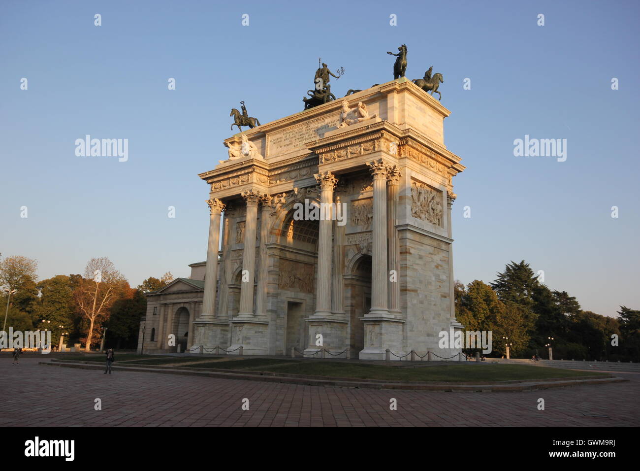 Arco della Pace, Bogen des Friedens, Mailand, Italien, Denkmäler und historischen Stätten, Sehenswürdigkeiten, Tourismus Stockfoto