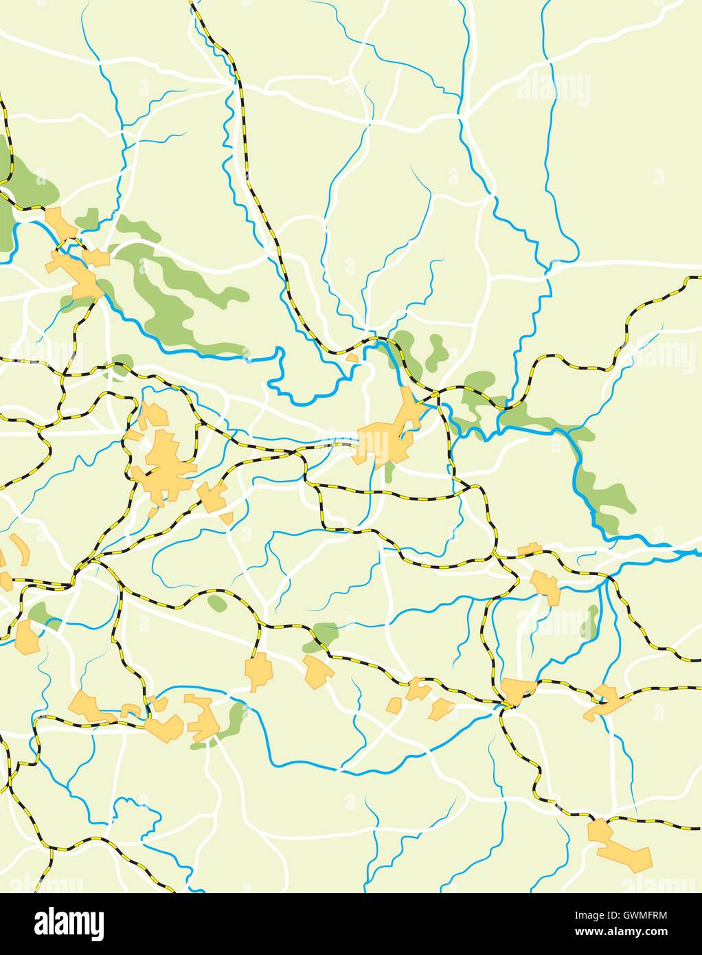 Geodätische Karte des Landes. Farbe, Hintergrund-Vektor-Illustration. Stock Vektor