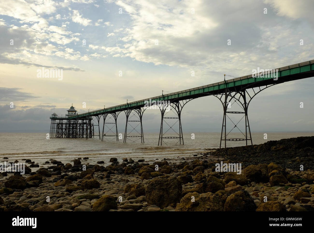 Clevedon Pier an der Nordküste Somerset den Bristolkanal, England Stockfoto