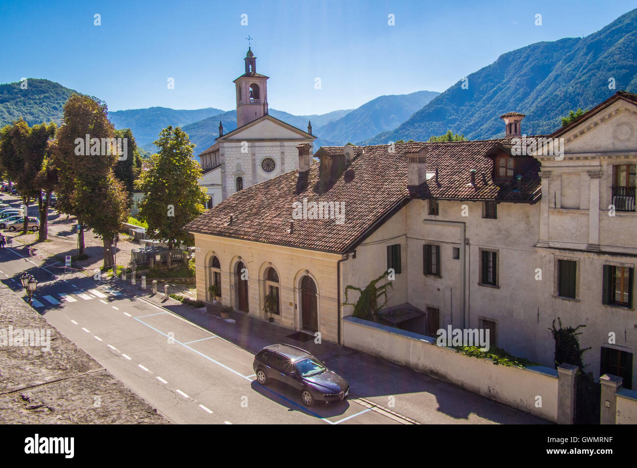 Feltre, einer Stadt im Dolomiti Bellunesi Nationalpark, Provinz Belluno, Region Venetien, Italien. Stockfoto