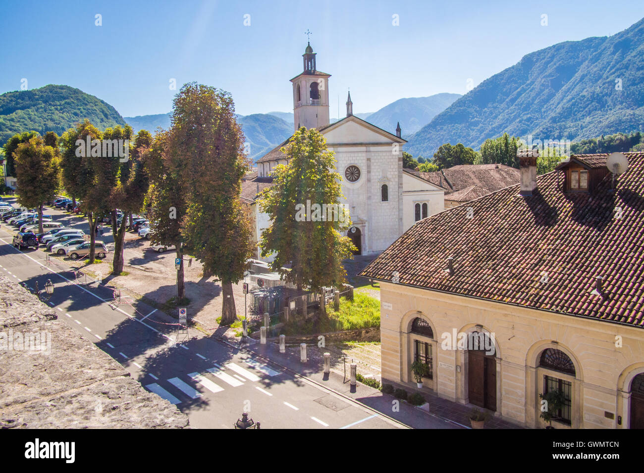 Feltre, einer Stadt im Dolomiti Bellunesi Nationalpark, Provinz Belluno, Region Venetien, Italien. Stockfoto