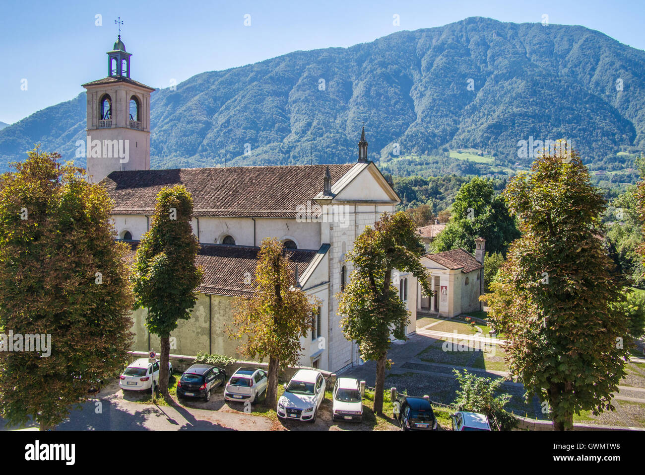 Feltre, einer Stadt im Dolomiti Bellunesi Nationalpark, Provinz Belluno, Region Venetien, Italien. Stockfoto