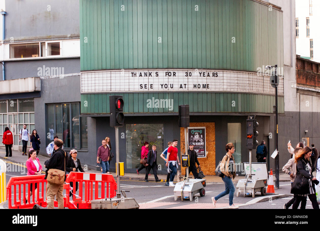 Vielen Dank für 30 Jahre sehen Sie zu Hause.  Das Cornerhouse Kino-Manchester Stockfoto