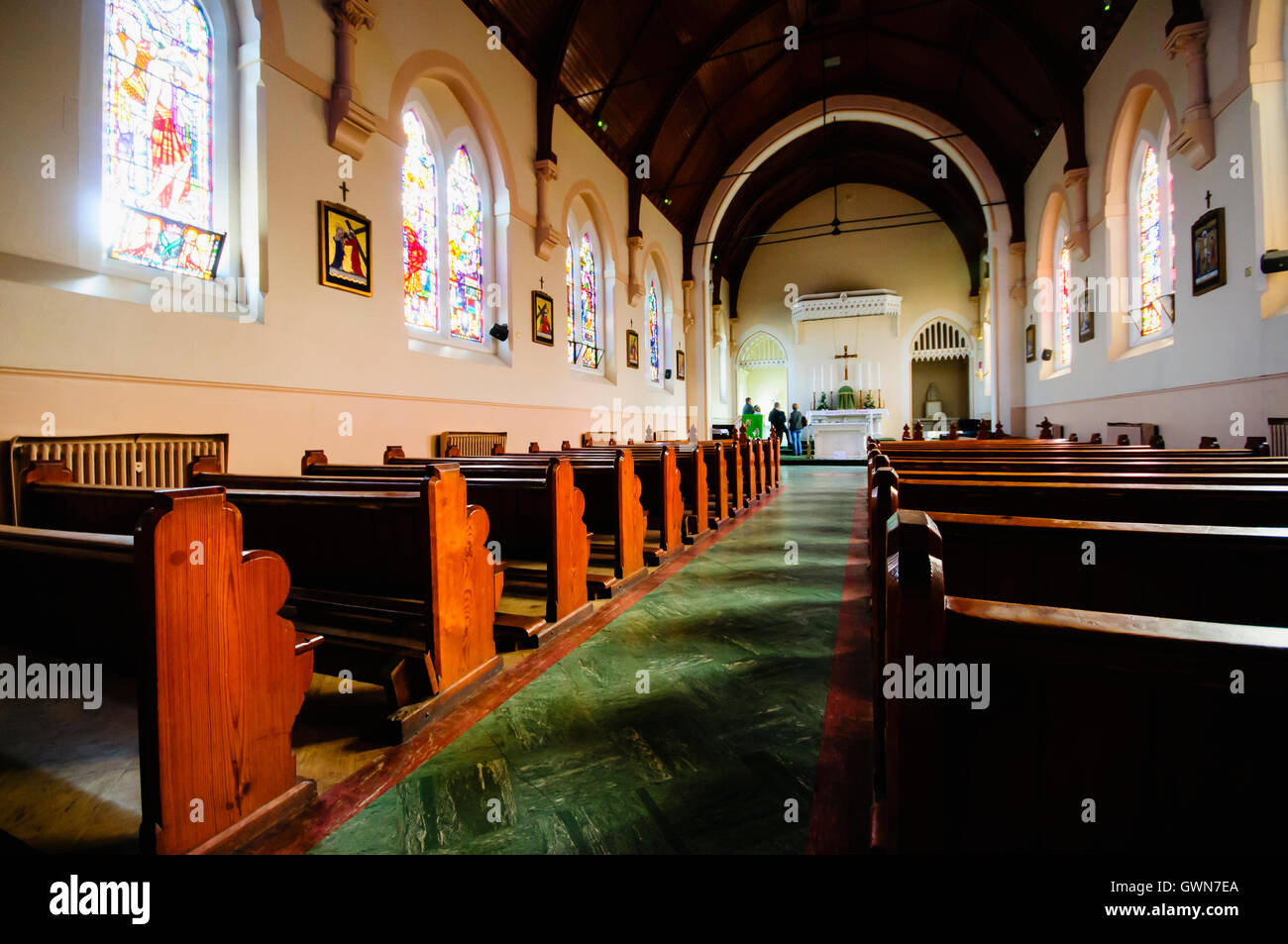 Schule-Kapelle am St. Malachy katholischen Gymnasium, Belfast. Stockfoto