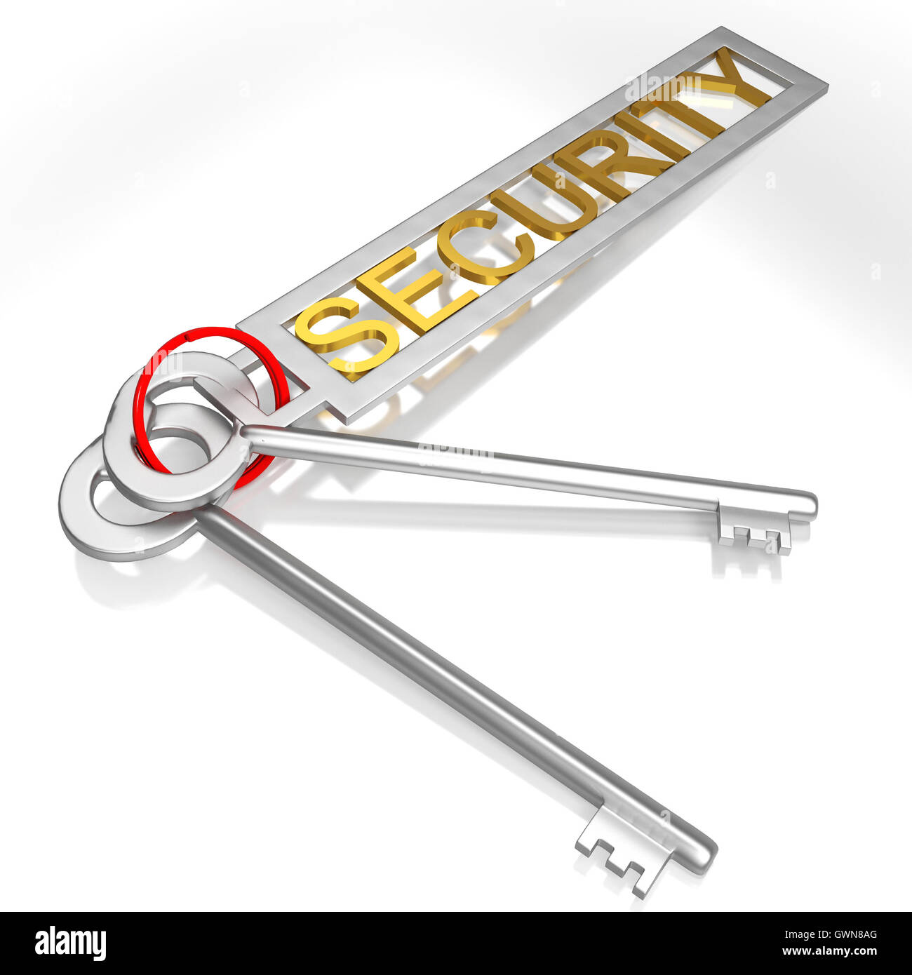 Sicherheit Schlüssel zeigt sicher verschlossen und Safe Stockfoto