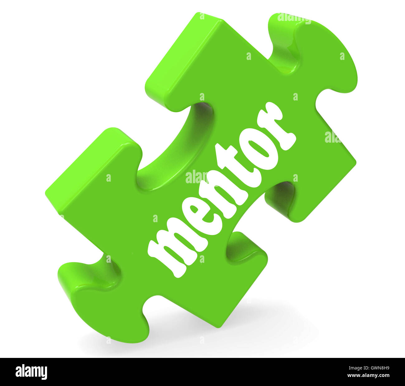 Mentor-Puzzle zeigt Beratung Mentoring und Mentoren Stockfoto
