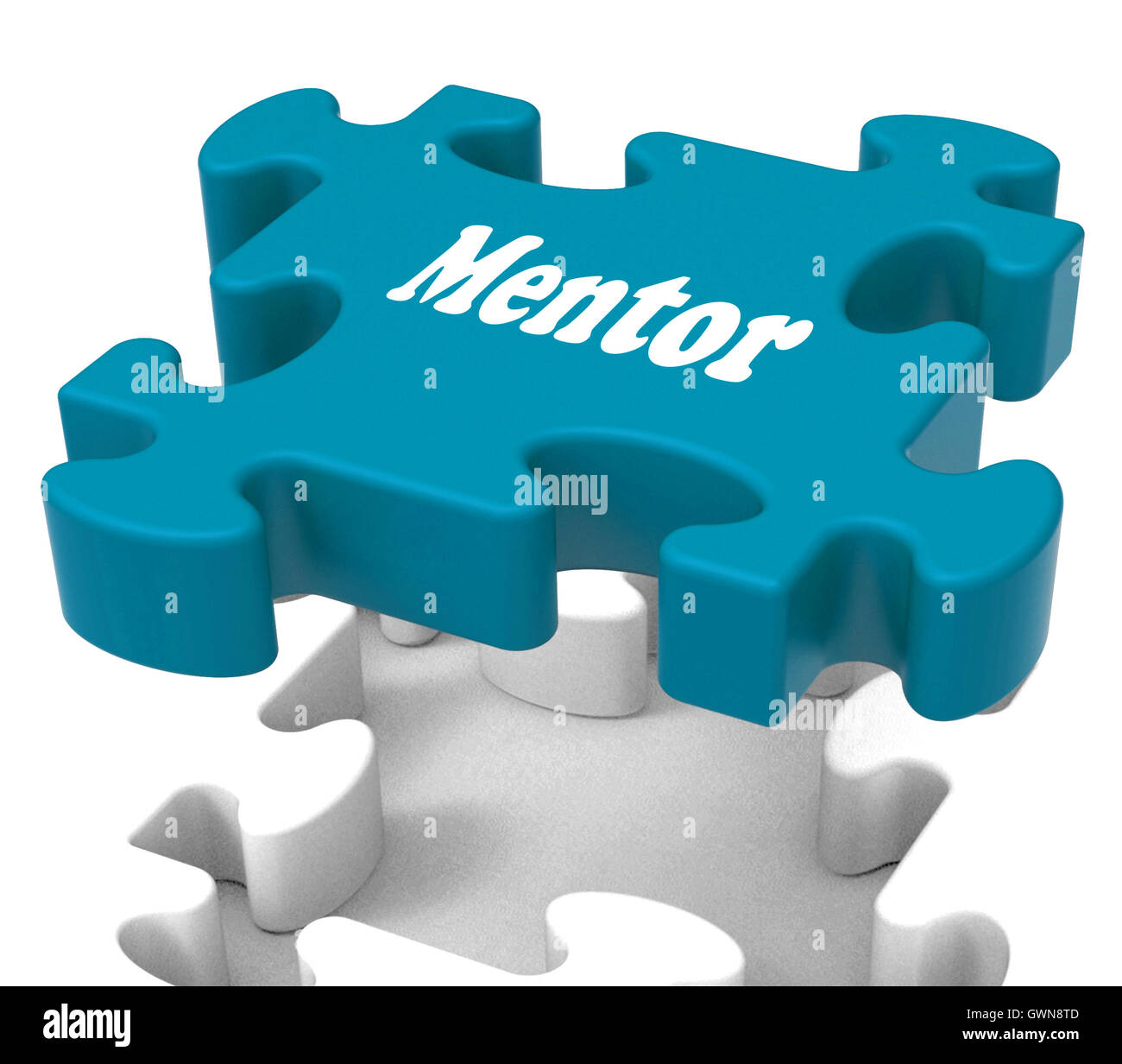 Mentor-Puzzle zeigt wissen Beratung Mentoring und Mentoren Stockfoto