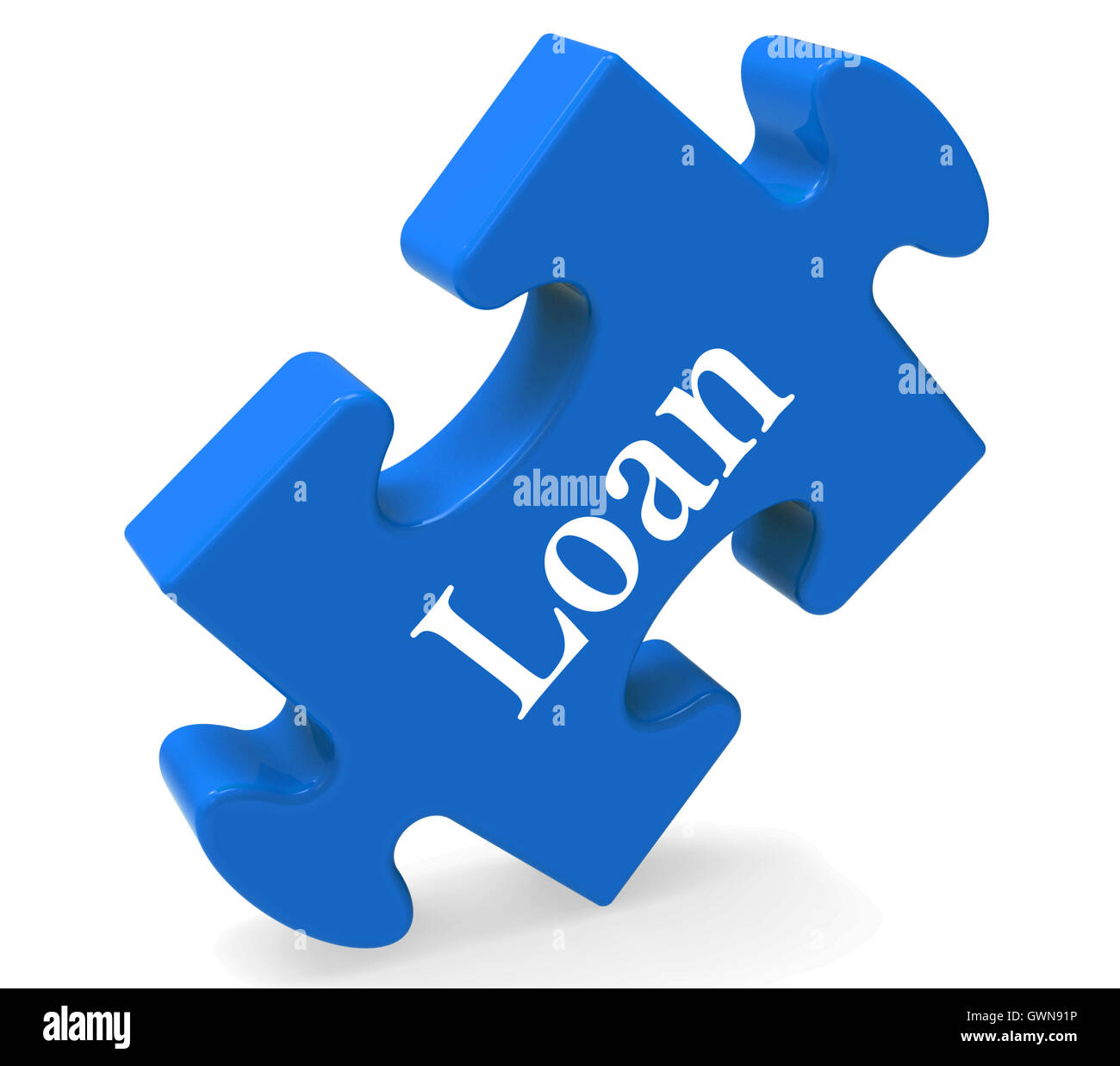 Loan Puzzle zeigt Bank Darlehen Hypothek oder Ausleihe Stockfoto