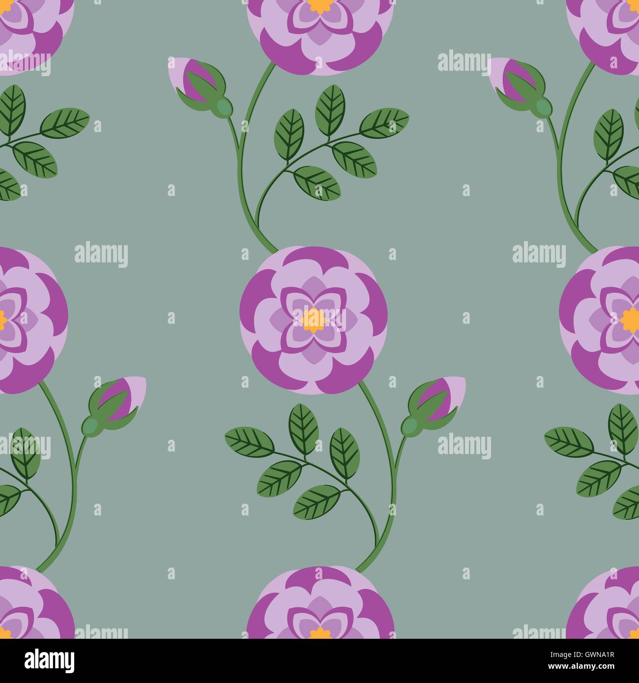 Rosa Rosen und Knospen nahtlose Muster Stock Vektor