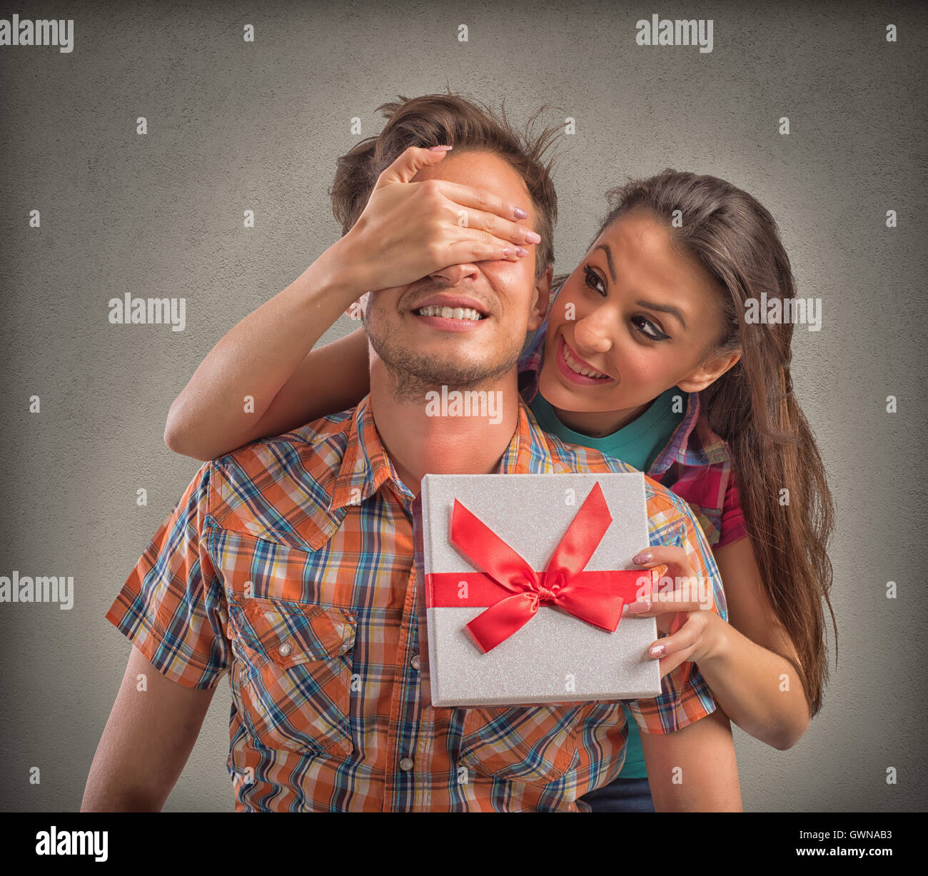 Geschenk-Überraschung Stockfoto